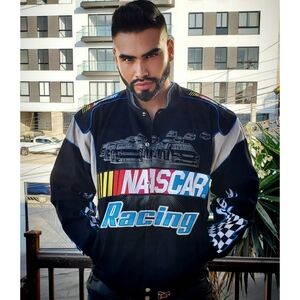 RARE VINTAGE Nascar JH Design Embroidered Twill Racing Jacket